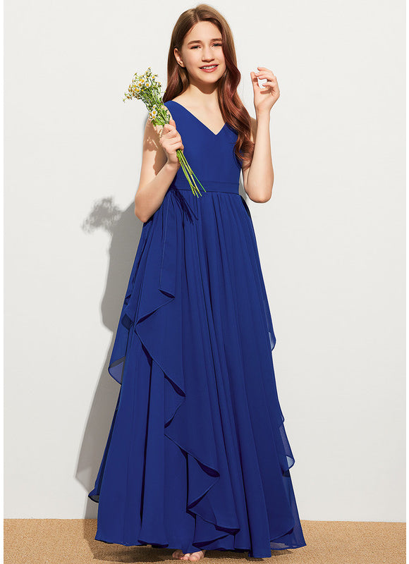 Robe Cérémonie Mousseline Bleu Pastel - gallery 3