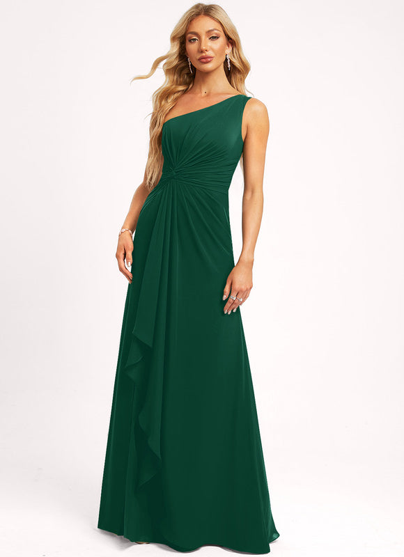 Robe Cérémonie Élégance Asymétrique Vert - gallery 3