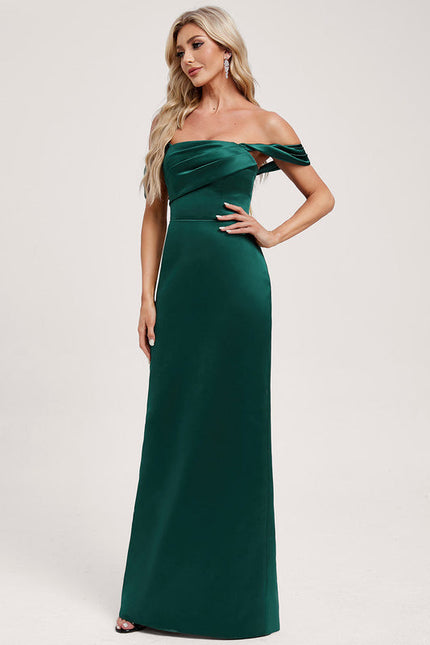 Robe Cérémonie Satinée Épaule Dénudée - gallery 3