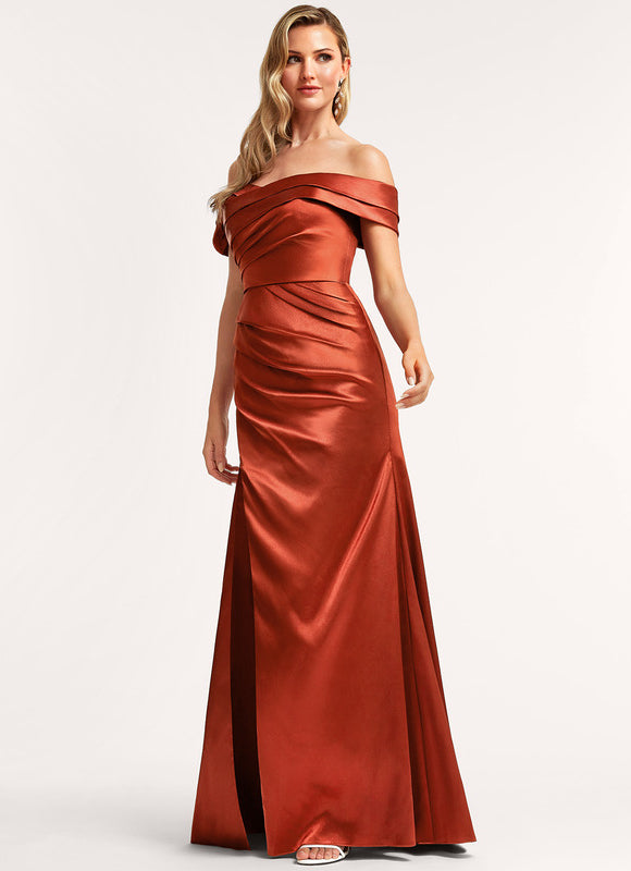 Robe Cérémonie Satin Cuivrée - gallery 2