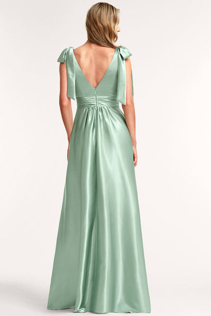 Robe Cérémonie Satin Rose Pâle - gallery 5