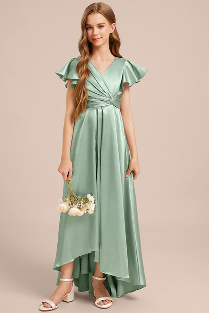 Robe Cérémonie Satin Bleu Ciel