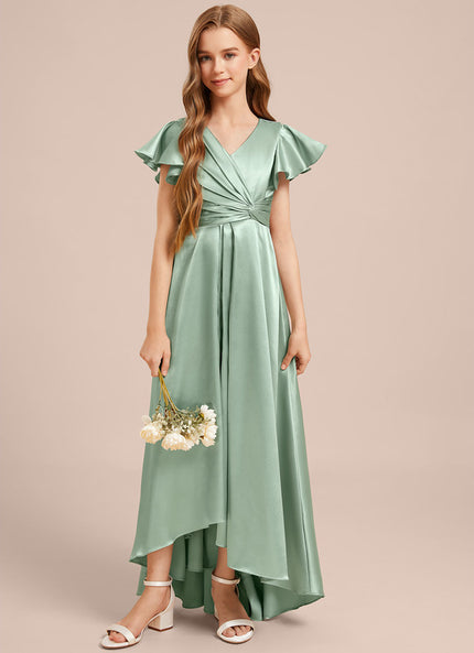 Robe Cérémonie Satin Bleu Ciel