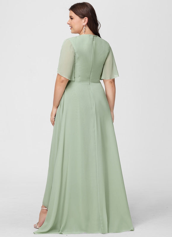 Robe Cérémonie Vert Doux Asymétrique - gallery 9