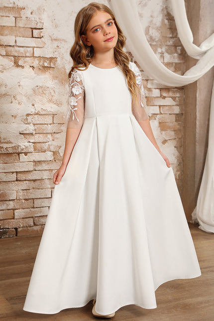 Robe Cérémonie Blanche Fleuri