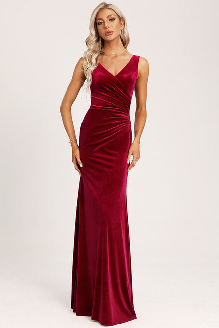 Robe Cérémonie Rouge Velours Chic - gallery 5