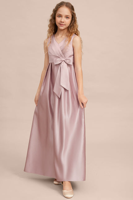 Robe Cérémonie Satin Longue Junior - gallery 4