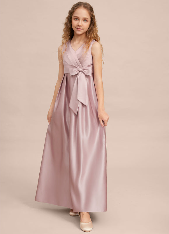 Robe Cérémonie Satin Longue Junior - gallery 4