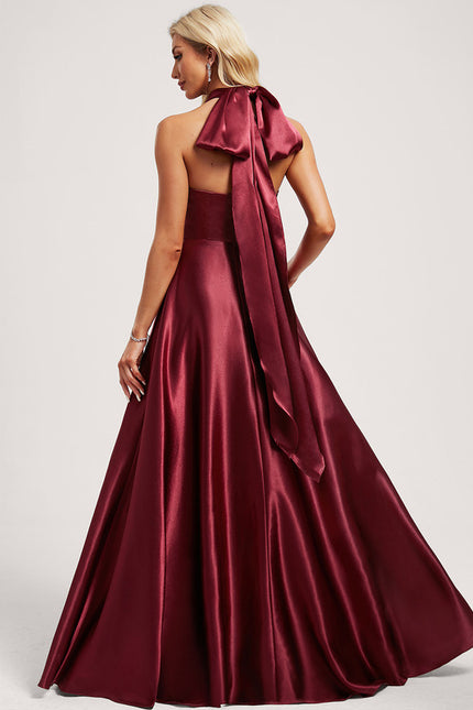 Robe Cérémonie Satinée Rubis - gallery 7