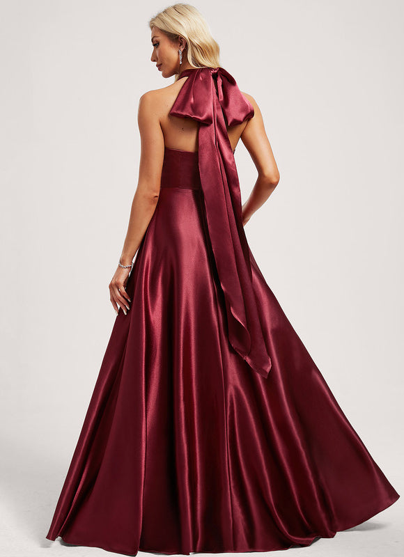 Robe Cérémonie Satinée Rubis - gallery 7