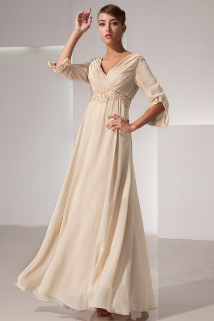 Robe Cérémonie Luxe Plissé Perlé - gallery 2