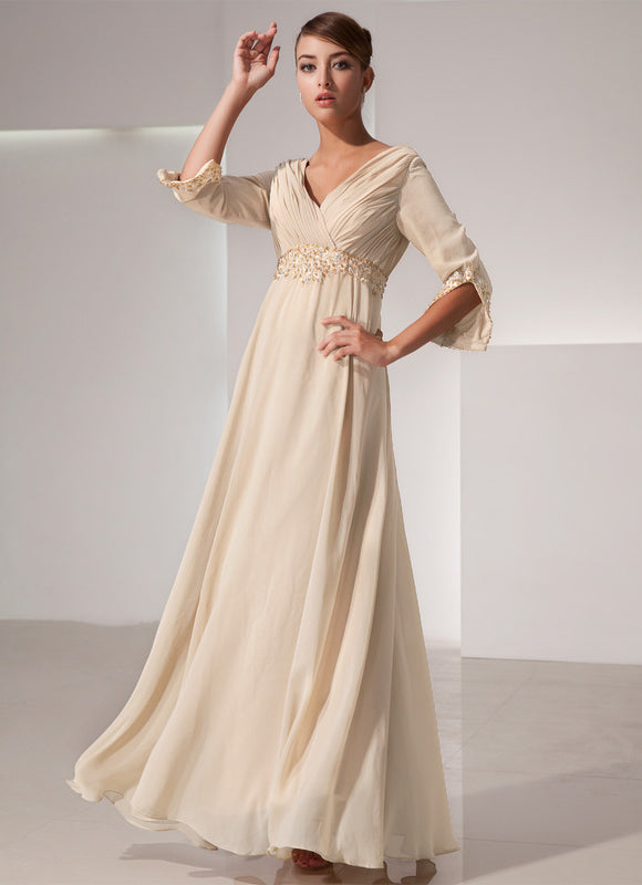 Robe Cérémonie Luxe Plissé Perlé - gallery 2