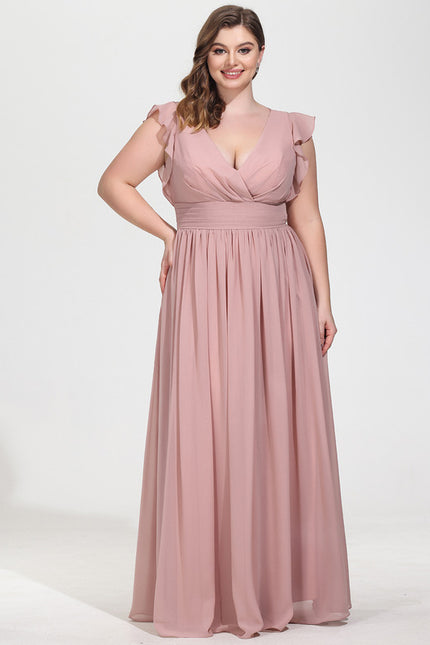 Robe Cérémonie Longue Volants Rose - gallery 8