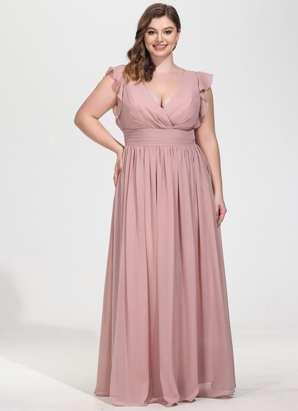 Robe Cérémonie Longue Volants Rose - gallery 8