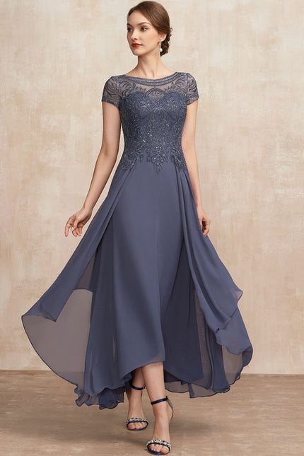 Robe Cérémonie En Dentelle Marine - gallery 3
