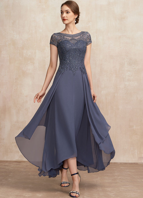 Robe Cérémonie En Dentelle Marine - gallery 3