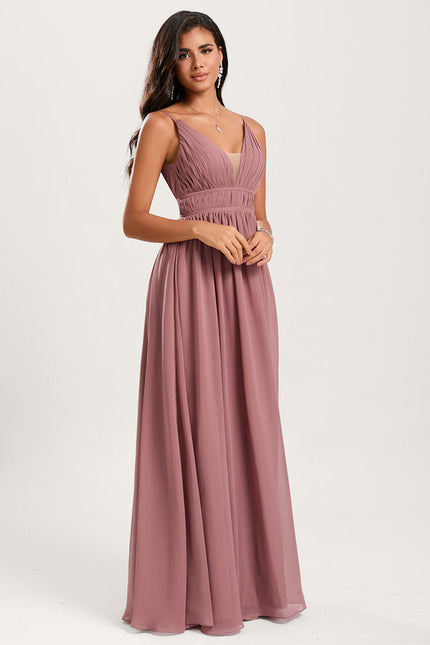 Robe Cérémonie Longue Volants Rose - gallery 2