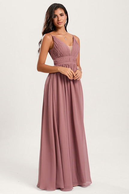Robe Cérémonie Longue Volants Rose - gallery 2