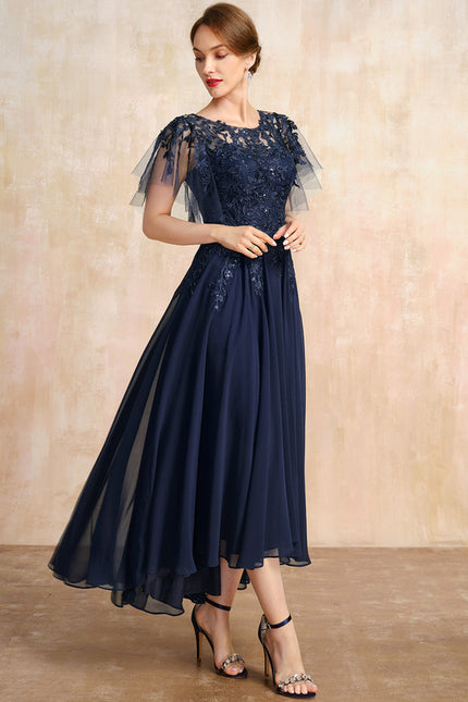 Robe Cérémonie En Dentelle Marine - gallery 3