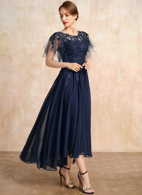 Robe Cérémonie En Dentelle Marine - gallery 3