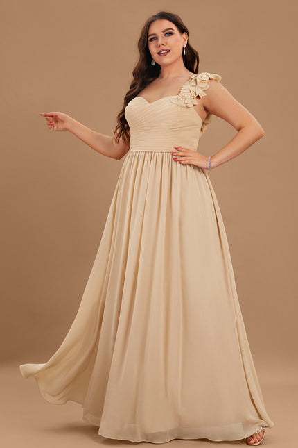 Robe Cérémonie Asymétrique Beige - gallery 4