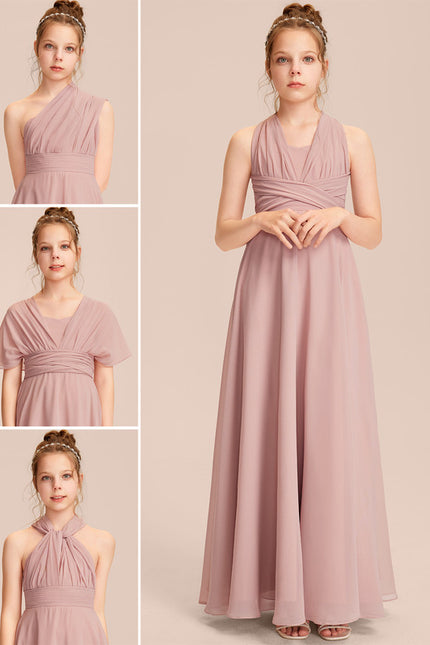Robe Cérémonie Mousseline Rose Poudré