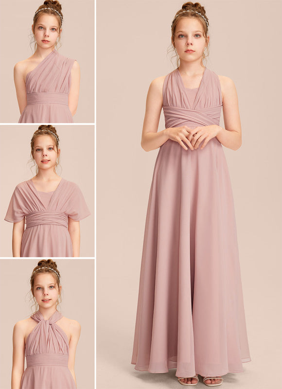 Robe Cérémonie Mousseline Rose Poudré
