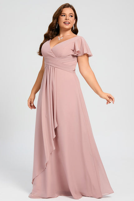 Robe Cérémonie Longue Volants Rose - gallery 5