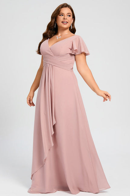 Robe Cérémonie Longue Volants Rose - gallery 5