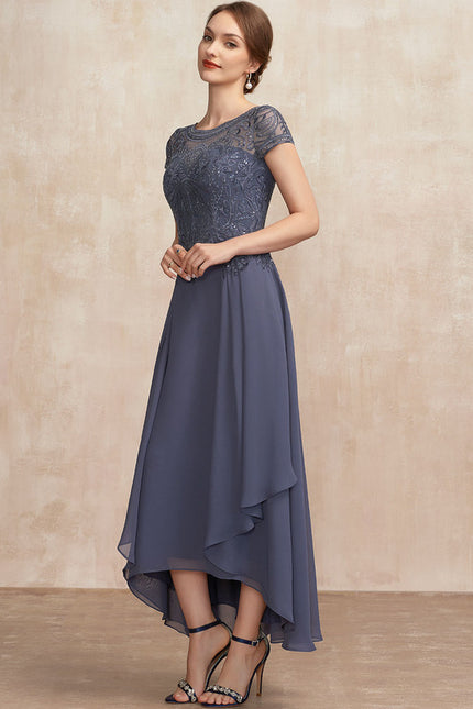 Robe Cérémonie En Dentelle Marine - gallery 2