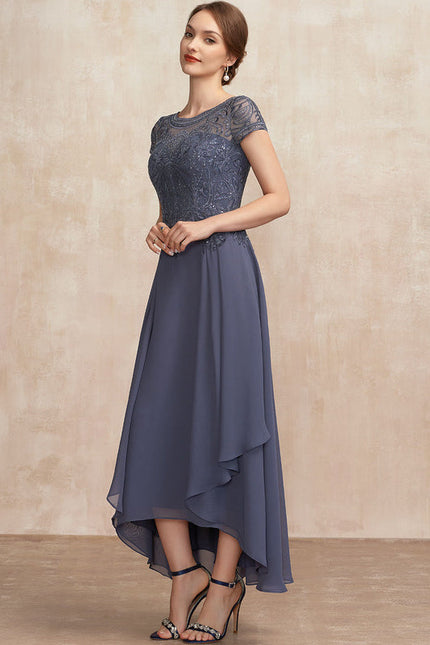 Robe Cérémonie En Dentelle Marine - gallery 2