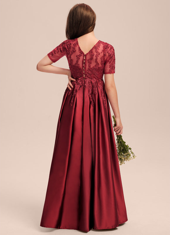 Robe Cérémonie Satinée Bordeau - gallery 2