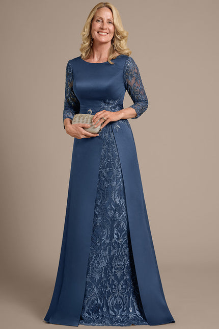 Robe Cérémonie Satinée Bleue - gallery 4