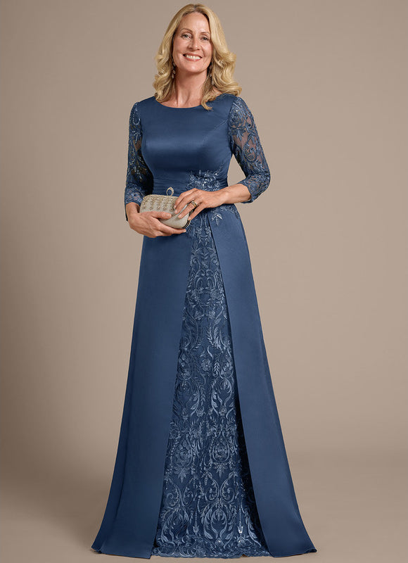 Robe Cérémonie Satinée Bleue - gallery 4