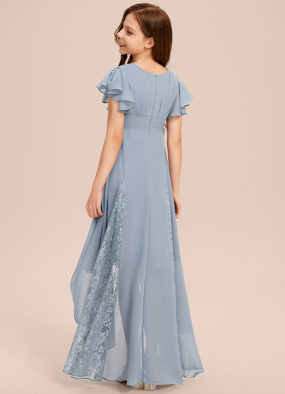 Robe Cérémonie Dentelle Col V Blanc - gallery 3