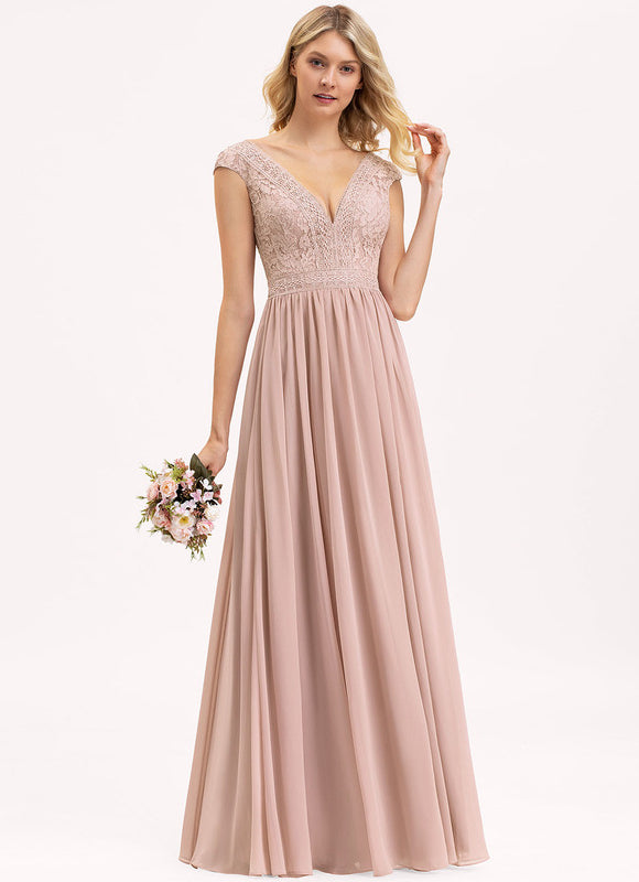 Robe Cérémonie Longue Rose Élégante