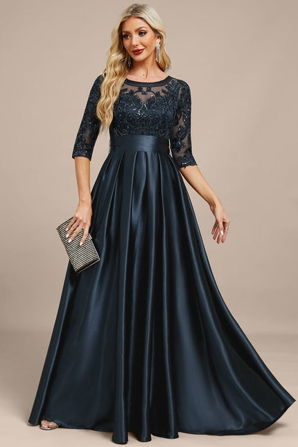 Robe Cérémonie Élégante Nuit Satinée - gallery 5