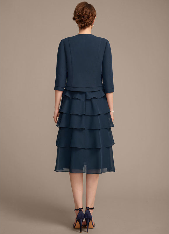 Robe Ceremonie Grande Taille Bleu Marine - gallery 5