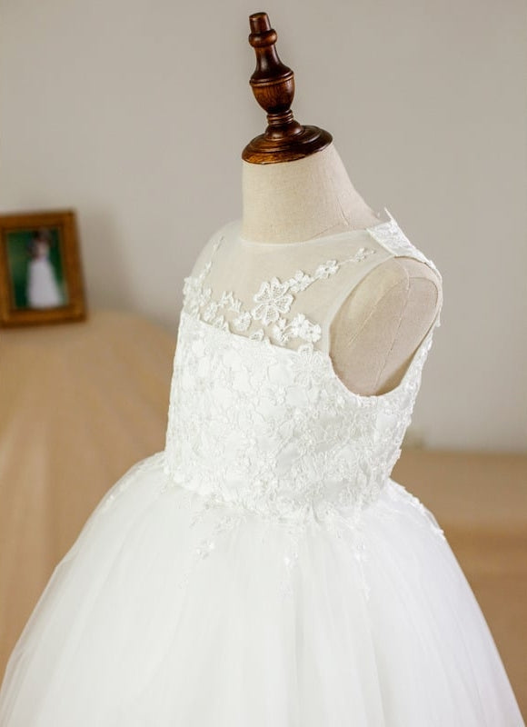 Robe Cérémonie Nuptiale Enfant Satinée - gallery 2