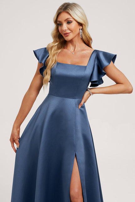 Robe Cérémonie Satin Vert Deau - gallery 3