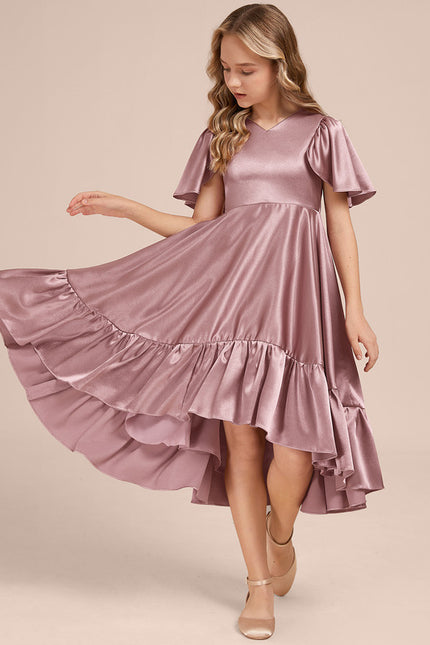 Robe Cérémonie Satin Bleu Ciel - gallery 3