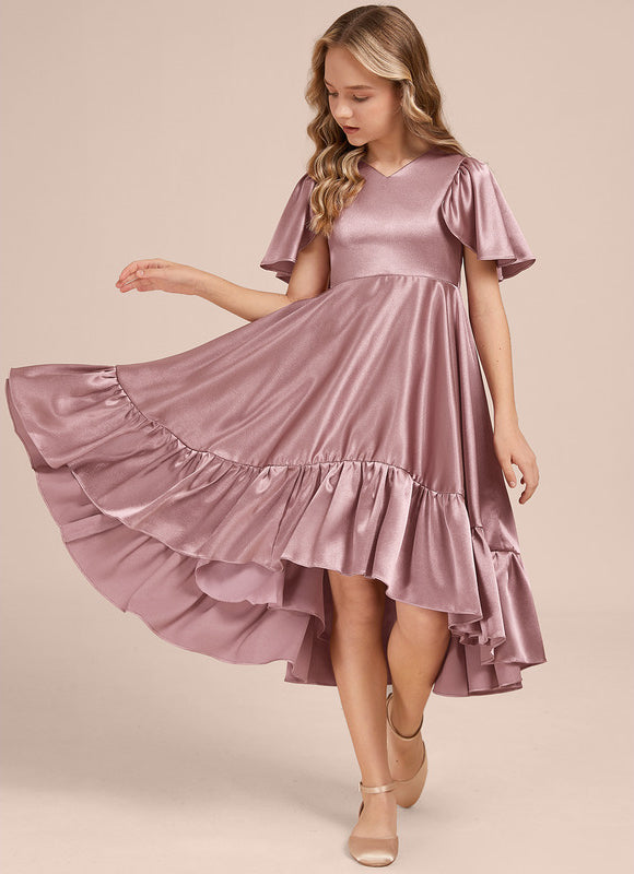 Robe Cérémonie Satin Bleu Ciel - gallery 3