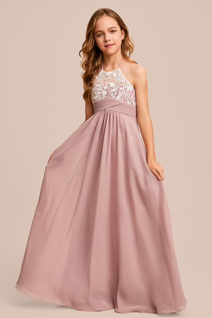 Robe Cérémonie Longue Rose Douce