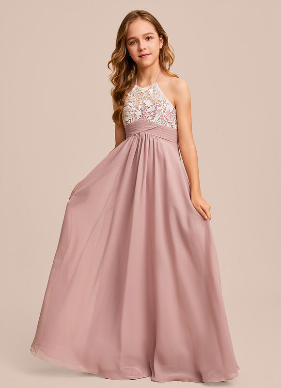 Robe Cérémonie Longue Rose Douce