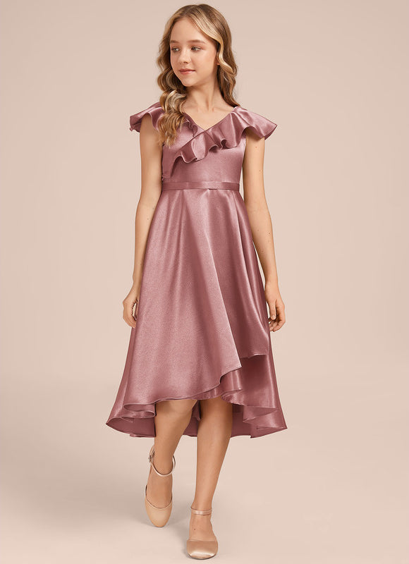 Robe Cérémonie Satin Bleu Ciel - gallery 2