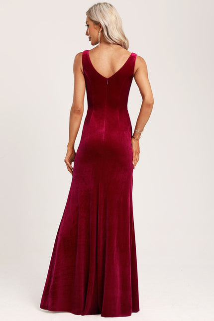 Robe Cérémonie Rouge Velours Chic - gallery 4