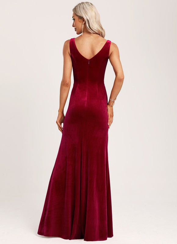 Robe Cérémonie Rouge Velours Chic - gallery 4