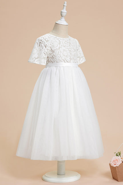 Robe Cérémonie Enfant Tulle Dentelle - gallery 3