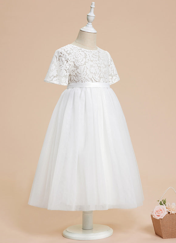 Robe Cérémonie Enfant Tulle Dentelle - gallery 3