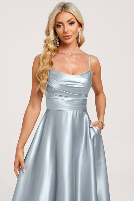 Robe Cérémonie Satinée Ciel - gallery 3